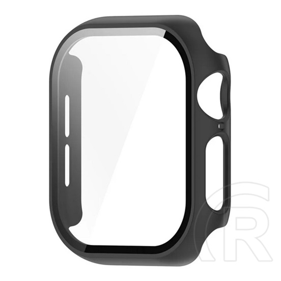 Gigapack Apple Watch Series 10 42mm műanyag keret (bumper, ütésállóság + kijelzővédő üveg) fekete