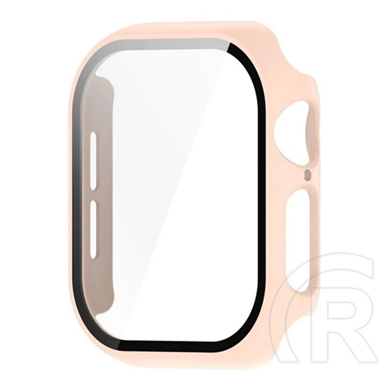 Gigapack Apple Watch Series 10 46mm műanyag keret (bumper, ütésállóság + kijelzővédő üveg) rózsaszín