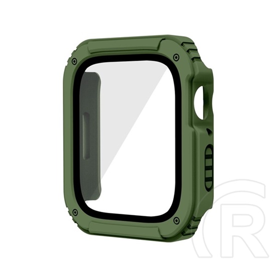 Gigapack Apple Watch Series 2 42mm műanyag keret (bumper, ütésálló + kijelzővédő üveg) zöld