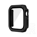 Gigapack Apple Watch Series 3 38mm műanyag keret (bumper, ütésálló + kijelzővédő üveg) fekete