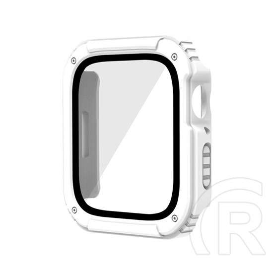 Gigapack Apple Watch Series 3 42mm műanyag keret (bumper, ütésálló + kijelzővédő üveg) fehér