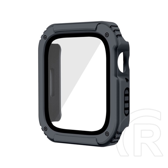 Gigapack Apple Watch Series 6 40mm műanyag keret (bumper, ütésálló + kijelzővédő üveg) szürke