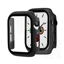 Gigapack Apple Watch Series 7 41mm műanyag keret (bumper, ütésálló + kijelzővédő üveg) fekete