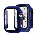 Gigapack Apple Watch Series 7 41mm műanyag keret (bumper, ütésálló + kijelzővédő üveg) sötétkék