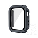 Gigapack Apple Watch Series 7 41mm műanyag keret (bumper, ütésálló + kijelzővédő üveg) szürke