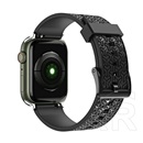 Gigapack Apple Watch Series 9 41mm pótszíj (egyedi méret, szilikon, állítható, 3d minta) fekete