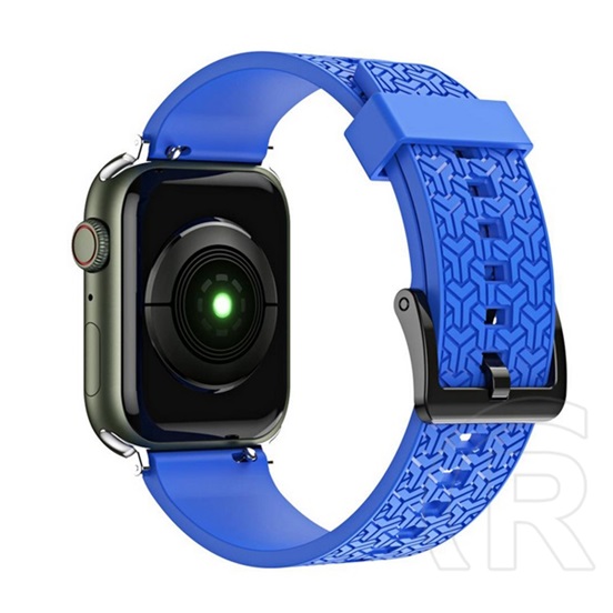 Gigapack Apple Watch Series 9 41mm pótszíj (egyedi méret, szilikon, állítható, 3d minta) sötétkék