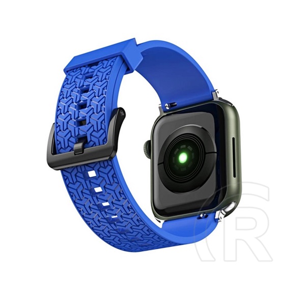 Gigapack Apple Watch Series 9 41mm pótszíj (egyedi méret, szilikon, állítható, 3d minta) sötétkék