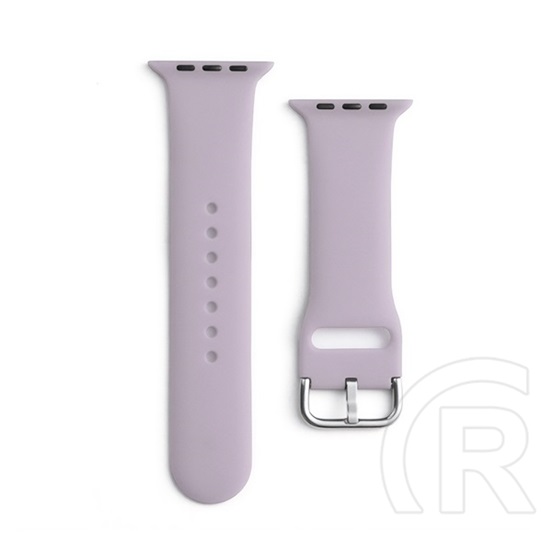 Gigapack Apple Watch Series 9 41mm pótszíj (egyedi méret, szilikon, állítható, fém csat) lila