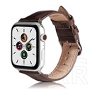 Gigapack Apple Watch Series 9 41mm pótszíj (egyedi méret, szilikon, bőr hatású, állítható) sötétbarna