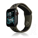 Gigapack Apple Watch Series 9 41mm pótszíj (egyedi méret, szilikon, lyukacsos, légáteresztő) barna / fekete