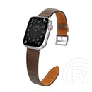 Gigapack Apple Watch Series 9 41mm pótszíj (egyedi méret, valódi bőr, lyukacsos) sötétbarna