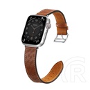 Gigapack Apple Watch Series 9 41mm pótszíj (egyedi méret, valódi bőr, lyukacsos) világosbarna