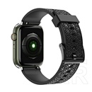 Gigapack Apple Watch Series 9 45mm pótszíj (egyedi méret, szilikon, állítható, 3d minta) fekete