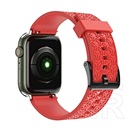 Gigapack Apple Watch Series 9 45mm pótszíj (egyedi méret, szilikon, állítható, 3d minta) piros