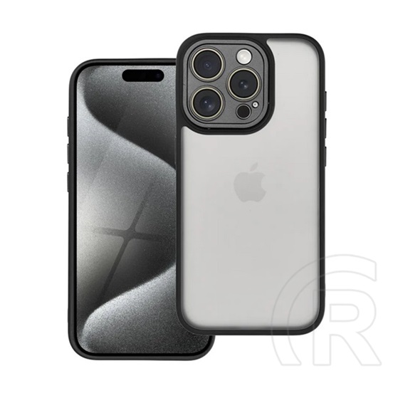 Gigapack Apple iPhone 15 Pro szilikon telefonvédő (ütésállóság, akril hátlap, kameravédő) fekete