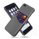 Gigapack Apple iPhone SE (2022) műanyag telefonvédő (közepesen ütésálló, bankkártya tartó, textil bevonat hátlap) szürke