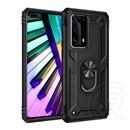 Gigapack Defender Huawei P40 műanyag (közepesen ütésálló, telefontartó gyűrű, beépített fémlemez, fekete)