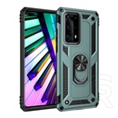 Gigapack Defender Huawei P40 műanyag (közepesen ütésálló, telefontartó gyűrű, beépített fémlemez, zöld)