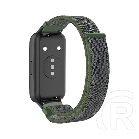 Gigapack Huawei Band 7 pótszíj (egyedi méret, nylon, tépőzáras, légáteresztő) sötétzöld