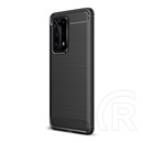 Gigapack Huawei P40 Pro+ Szilikon telefonvédő (légpárnás sarok, szálcsiszolt, karbon minta, fekete)