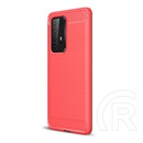 Gigapack Huawei P40 Pro Szilikon telefonvédő (légpárnás sarok, szálcsiszolt, karbon minta, piros)