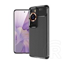 Gigapack Huawei P60 Pro szilikon telefonvédő (közepesen ütésálló, légpárnás sarok, karbon minta) fekete