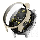 Gigapack Huawei Watch GT 4 46mm műanyag keret (bumper, ütésállóság + kijelzővédő üveg) bézs