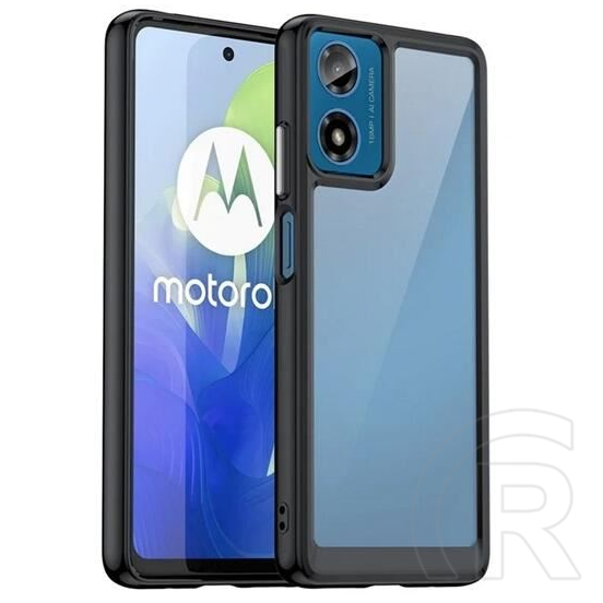 Gigapack Motorola Moto G24 Power műanyag telefonvédő (szilikon keret, ütésállóság, átlátszó hátlap) fekete