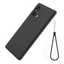 Gigapack Motorola Moto G85 szilikon telefonvédő (matt, mikrofiber plüss karcolásmentesítő belső,  + kézpánt) fekete