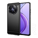 Gigapack Realme 12 szilikon telefonvédő (ütésállóság, légpárnás sarok, szálcsiszolt, karbon minta) fekete