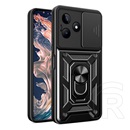 Gigapack Realme Note 50 defender műanyag telefonvédő (ütésállóság, szilikon belső, tartógyűrű, kameravédő) fekete