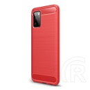 Gigapack Samsung Galaxy A02s (SM-A025F) szilikon telefonvédő (közepesen ütésálló, szálcsiszolt, karbon minta) piros