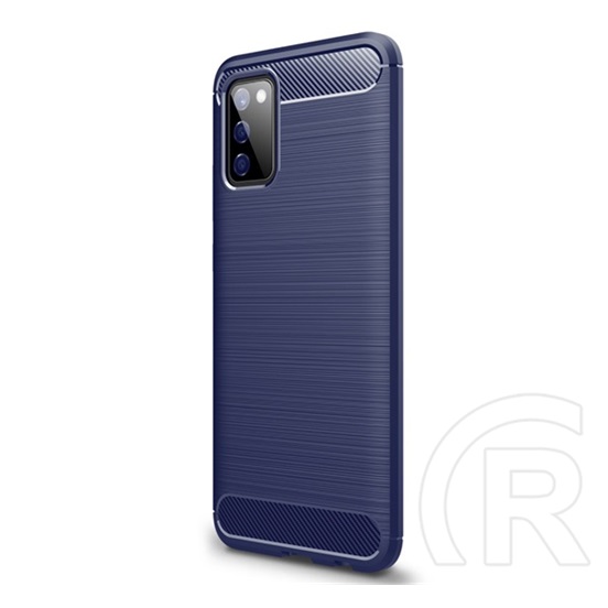 Gigapack Samsung Galaxy A02s (SM-A025F) szilikon telefonvédő (közepesen ütésálló, szálcsiszolt, karbon minta) sötétkék