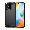 Gigapack Samsung Galaxy A03 (SM-A035) védő (közepesen ütésálló, légpárnás sarok, szálcsiszolt, karbon minta) fekete