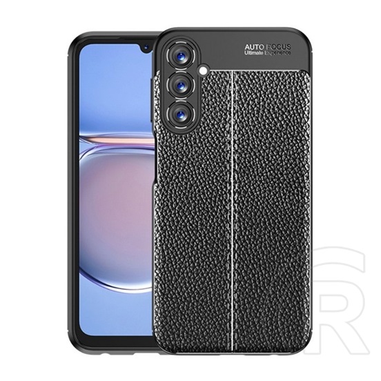 Gigapack Samsung Galaxy A05s (SM-A057F) szilikon telefonvédő (ütésállóság, bőr hatású, varrás minta) fekete