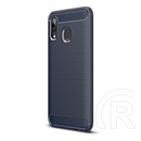 Gigapack Samsung Galaxy A20 Szilikon telefonvédő (légpárnás sarok, szálcsiszolt, karbon minta, sötétkék)