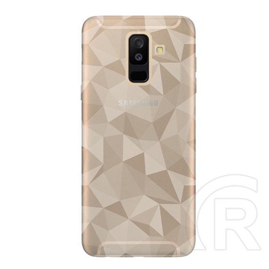 Gigapack Samsung Galaxy A6+ (2018) szilikon telefonvédő (3D, gyémánt minta, füstszínű)