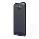 Gigapack Samsung Galaxy J6+ Szilikon telefonvédő (légpárnás sarok, szálcsiszolt, karbon minta, sötétkék)