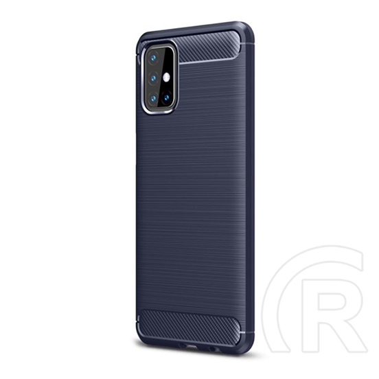 Gigapack Samsung Galaxy M31s (SM-M317F) szilikon telefonvédő (közepesen ütésálló, szálcsiszolt, karbon minta) sötétkék