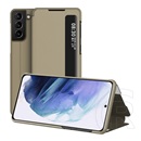 Gigapack Samsung Galaxy S21 Plus (SM-G996) tok álló (aktív Flip, oldalra nyíló, hívószámkijelzés) barna