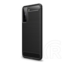 Gigapack Samsung Galaxy S21 (SM-G991) szilikon telefonvédő (közepesen ütésálló, szálcsiszolt, karbon minta) fekete