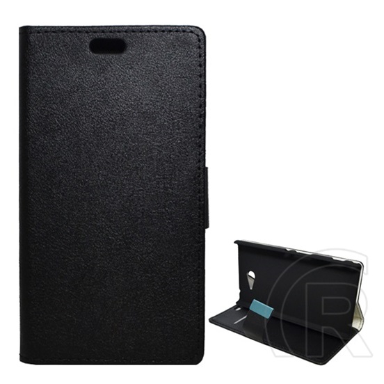 Gigapack Sony Xperia M2 (D2303) tok álló, bőr hatású (Flip, oldalra nyíló, asztali tartó funkció) fekete
