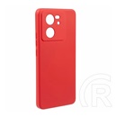 Gigapack Xiaomi 13T Pro szilikon telefonvédő (matt, mikrofiber plüss karcolásmentesítő belső, prémium) piros