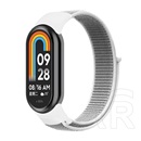 Gigapack Xiaomi Band 8 pótszíj (egyedi méret, nylon, tépőzáras, légáteresztő) fehér