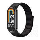 Gigapack Xiaomi Band 8 pótszíj (egyedi méret, nylon, tépőzáras, légáteresztő) fekete