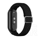 Gigapack Xiaomi Band 8 pótszíj (egyedi méret, textil, szőtt minta, állítható) fekete