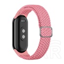 Gigapack Xiaomi Band 8 pótszíj (egyedi méret, textil, szőtt minta, állítható) rózsaszín