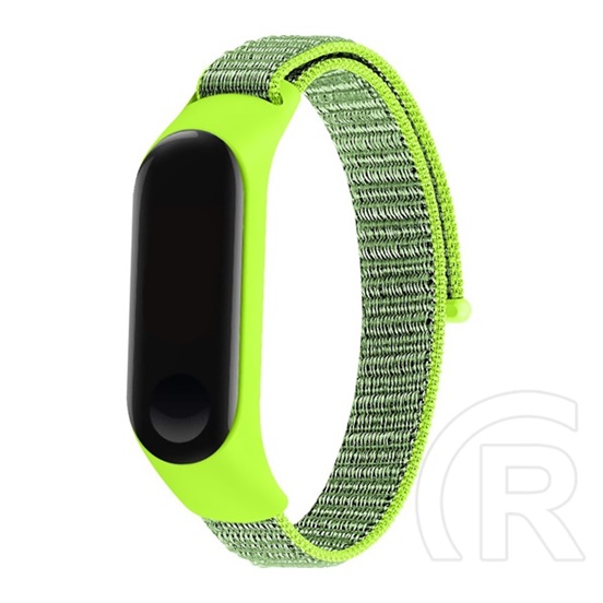 Gigapack Xiaomi MI Band 3 pótszíj (egyedi méret, nylon, tépőzáras, légáteresztő) zöld