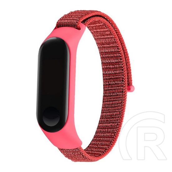 Gigapack Xiaomi MI Band 4 pótszíj (egyedi méret, nylon, tépőzáras, légáteresztő) piros